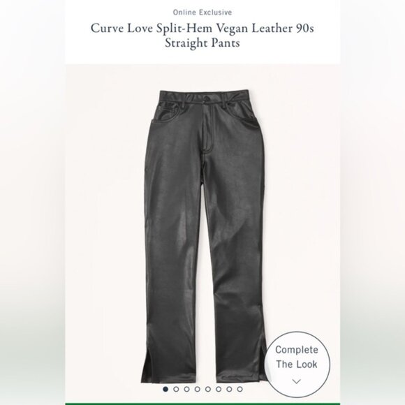Abercrombie & Fitch Curve Love - Ultra High Waist Vegan Leather Split Hem Pants - Picture 2 of 5